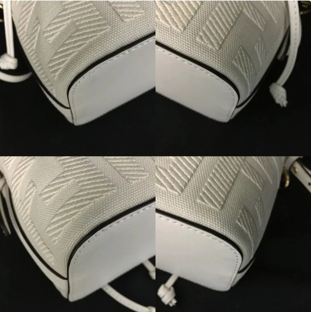 FENDI MON TRESOR Canvas Leather 2WAY Shoulder Bag White - Picture 7 of 10